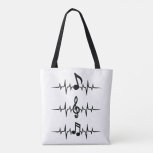 Bolso De Tela Notas Musicales