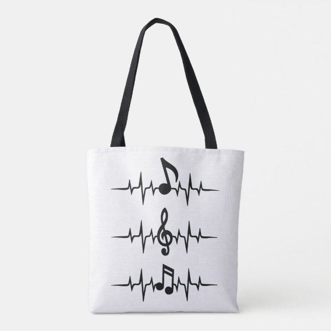 Bolso De Tela Notas Musicales (Reverso)