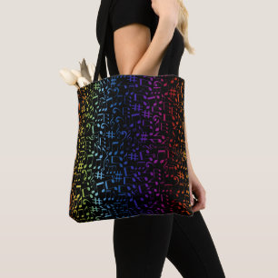 Bolso De Tela Notas musicales coloridas bailando Amantes de la m