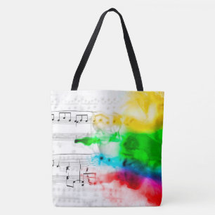 Bolso De Tela Notas musicales de arcoíris