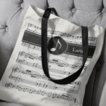 notas musicales en blanco y negro personalizado