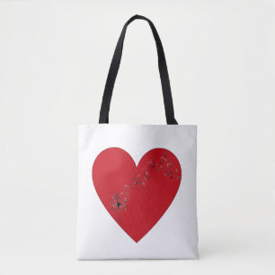 Bolso De Tela Notas musicales en el corazón, Tote