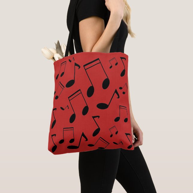 Bolso De Tela Notas musicales negras (Detalle)