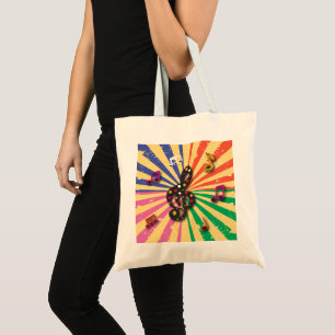 Bolso De Tela Notas musicales sobre el fondo de Sunsplash
