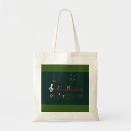 Bolso De Tela Notas musicales Tote Bag Green