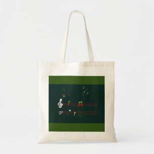 Bolso De Tela Notas musicales Tote Bag Green
