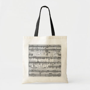 Bolso De Tela notas musicales y comillas
