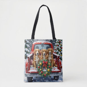 Bolso De Tela Nova Scotia Duck Tolling Retriever Navidad Rojo