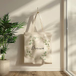 Bolso De Tela Novedades de la Foliage del Confetti del Oro Eucal<br><div class="desc">Esta bolsa de tote de la dama de honor de la follaje dorado de confeti eucalipto es el regalo perfecto para el boda de presentar a las damas de honor y a la dama de honor para un boda moderno. El diseño presenta una acuarela de color eucalipto verde con confeti...</div>