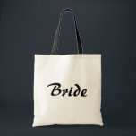 Bolso De Tela Novia<br><div class="desc">Diseño de texto de bolso de tote de novia</div>