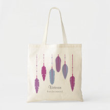 Novia Boho Purple Feather Monogramada