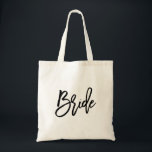 Bolso De Tela Novia con guión de pincel moderno<br><div class="desc">Moderno guión de broche de moda Novia Tote Bag</div>
