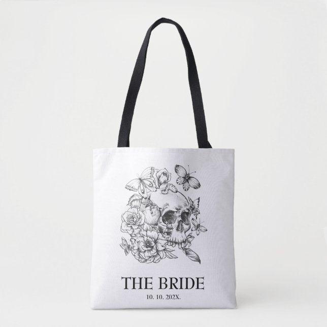 Bolso De Tela Novia de boda gótica  (Anverso)