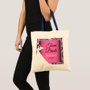 Bolso De Tela Novia de equipo   BODA   Rosa   DIY Textos