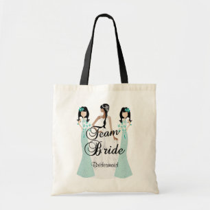Bolso De Tela Novia de equipo   BODA   Verde Verde azulado   DIY