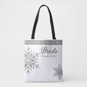 Bolso De Tela Novia de la Novia de la Boda de Invierno Diamond S