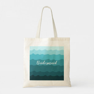 Bolso De Tela Novia de matrimonio en la playa de las olas azules