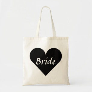 Bolso De Tela Novia del Corazón Negro