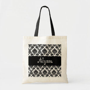 Bolso De Tela Novia del damasco o regalo blanca negra de la dama