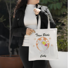 Bolso De Tela Novia del Equipo | Boceto a Mano Personalizable