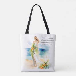 Bolso De Tela Novia en la playa | Boda acuarela