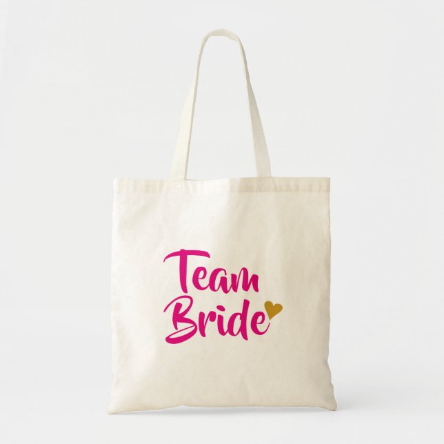 Bolso De Tela Novia Equipo Corazón de Oro (Frente)