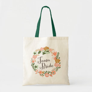 Bolso De Tela Novia floral botánica del equipo de la guirnalda