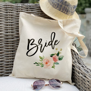 Bolso De Tela Novia floral con rubor boda