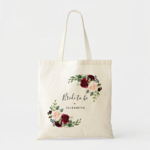 Bolso De Tela Novia floral ruidosa en Rubor