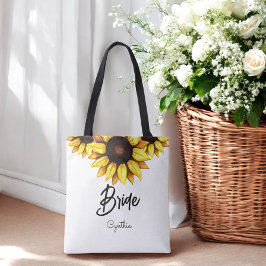 Bolso De Tela Novia Girasol Boda Amarillo Blanco