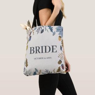 Bolso De Tela Novia hojas de otoño rústicas caen boda