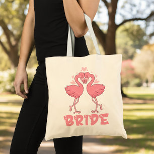 Bolso De Tela Novia Linda Flamenco Rosa Bodas Playa Tropical 