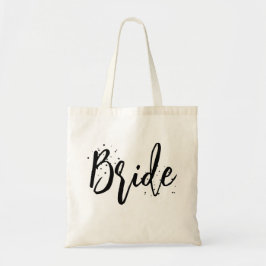Bolso De Tela Novia Lindo Divertido Script Caligrafía Simple Neg