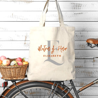 Bolso De Tela Novia Monogramada Nombre inicial Tote Bag