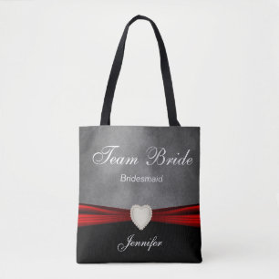 Bolso De Tela Novia negra, gris y roja