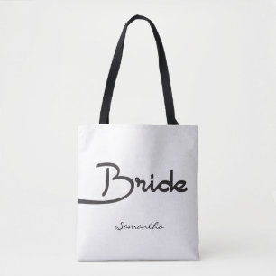 Bolso De Tela Novia, Nombre Personalizado, Letra Cursiva