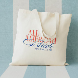 Bolso De Tela Novia Patriótica Americana de Soltera