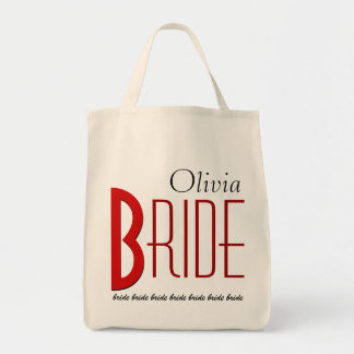 Bolso De Tela Novia personalizada blanco negro rojo