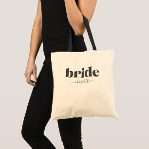 Bolso De Tela Novia Personalizada Nombre Moderno Favor Negro Bla