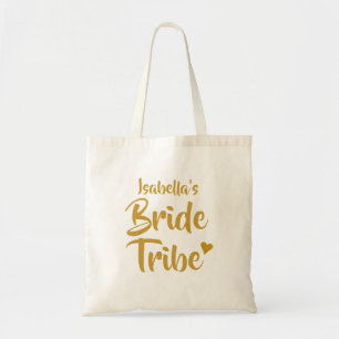 Bolso De Tela Novia Personalizada Tribu Corazón de Oro