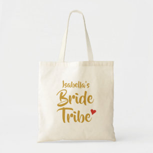 Bolso De Tela Novia Personalizada Tribu Corazón Rojo