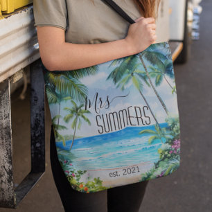 Bolso De Tela Novia recién casada playa tropical Hawaii