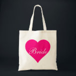 Bolso De Tela Novia rosa del corazón<br><div class="desc">Este nombre personalizado monograma lindo mochila de teta vintage es la mejor idea de regalo para novias y damas de honor en bodas.</div>
