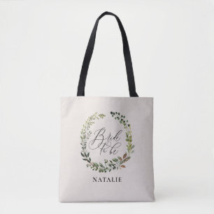 Bolso De Tela Novia rústica de la guirnalda del follaje del