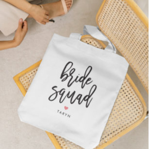 Bolso De Tela Novia Squad Editable Color Bridal Party Tote Bag