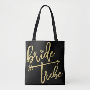 Bolso De Tela Novia Tribe Gold Diamond Bridal Party Tote Bag