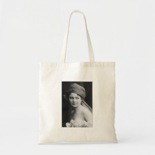 Bolso De Tela Novia Victoriana en blanco y negro