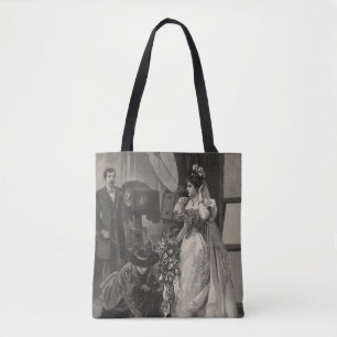 Bolso De Tela Novia Vintage, retrato nupcial con fotógrafo