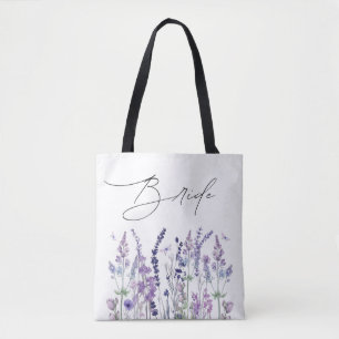 Bolso De Tela Novia Wildflower Aquarela Floral Fiesta de Despedi