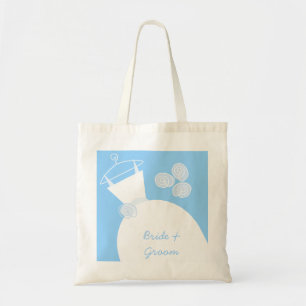 Bolso De Tela "Novia y Groom" azul boda